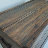 Old waxed wooden trunk 19th century