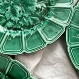 6 earthenware dessert plates in slip with vine leaves Sarreguemines