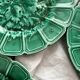 6 Sarreguemines earthenware dessert plates in slipware with vine leaf design