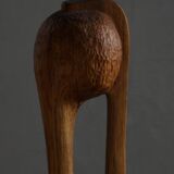 Wood sculpture "The Thoughtful One" by Ole Wettergren, Denmark, 1980s