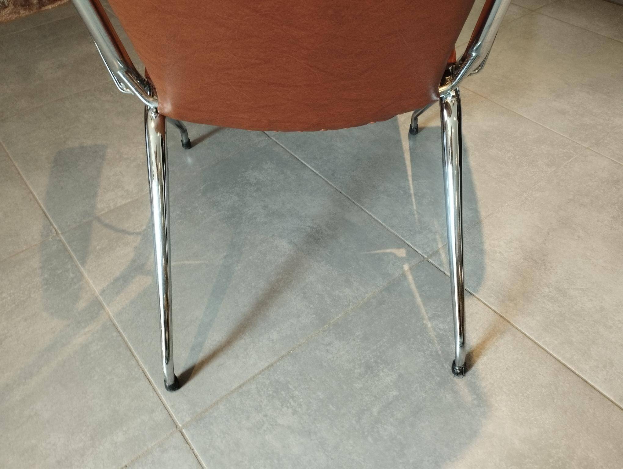Folding chair attributed to A. Monpoix, modernist design, mid-century, vintage.
