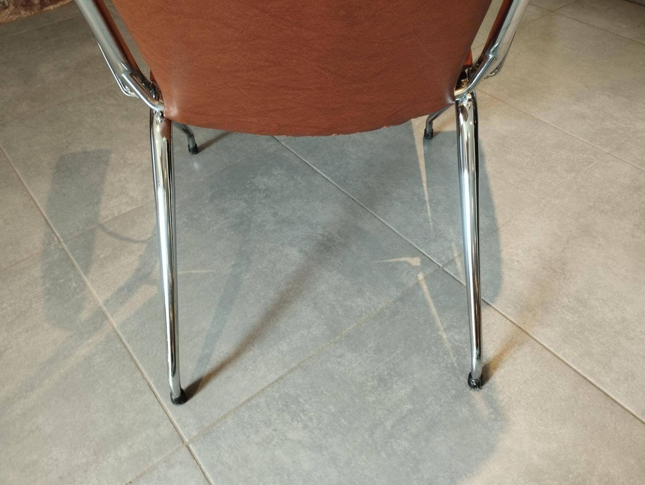 Folding chair attributed to A. Monpoix, modernist design, mid-century, vintage.