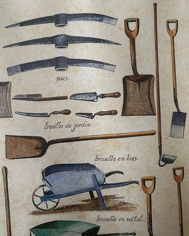 Lucien Dautrey, gardening tools, engraving, nineteenth century