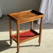 Wooden rolling trolley with removable top H66 75x35