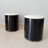 Pair of vintage pouf 60/70s