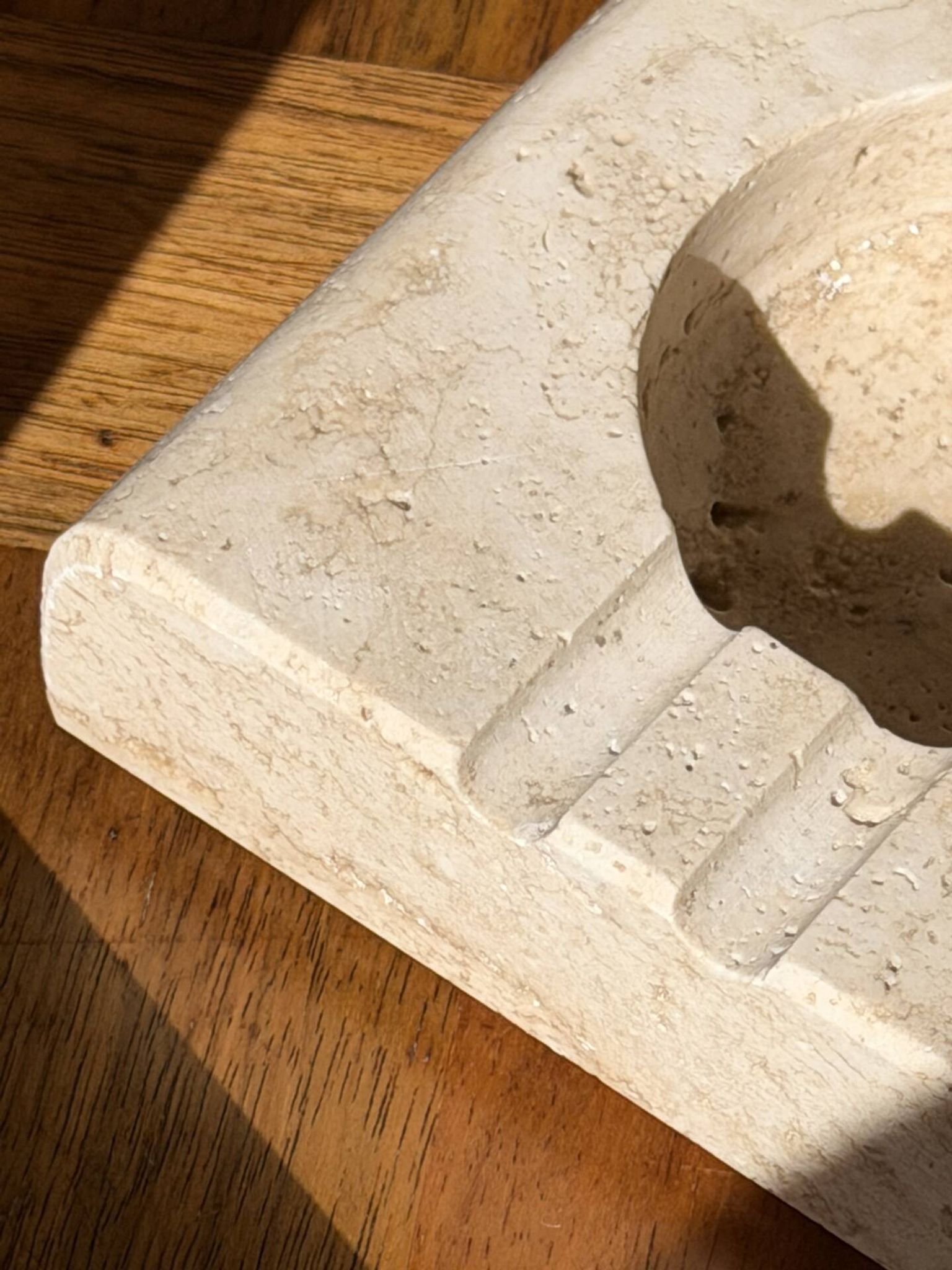 Travertine ashtray — DLG Fratelli Mannelli 70s