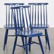 Set of 3 beautiful vintage 1960s blue wooden dining chairs/spindle chairs