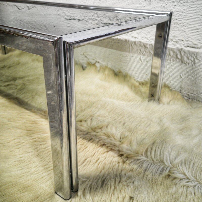 Vintage coffee table smoked glass