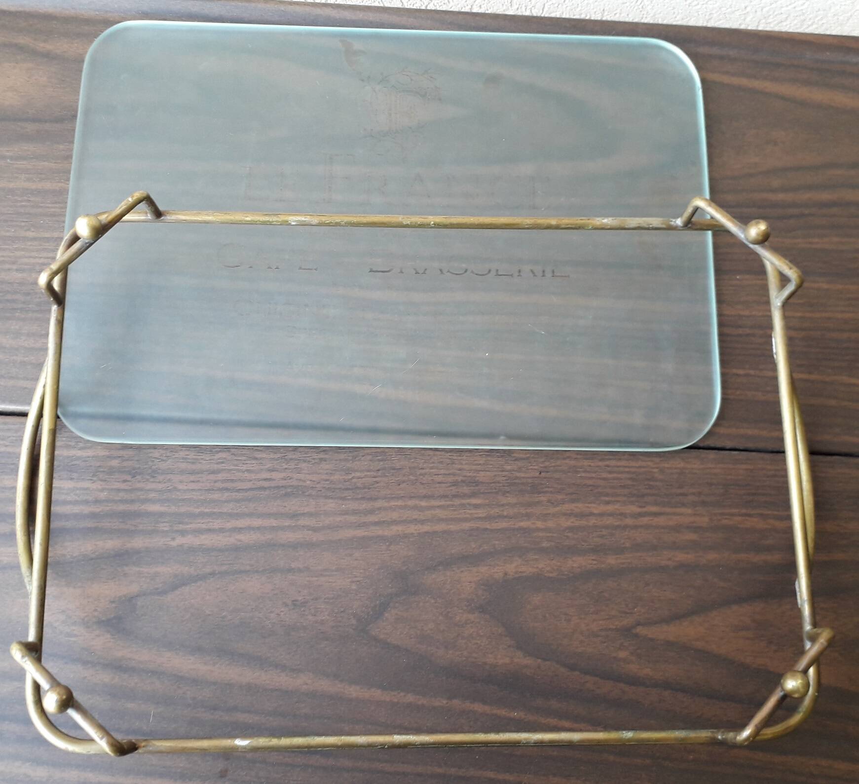 Glass and metal tray "Le France"