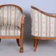 Biedermeier Birch Seating Set, Vienna, Austria, 1830s, Set of 3