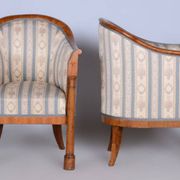 Biedermeier Birch Seating Set, Vienna, Austria, 1830s, Set of 3