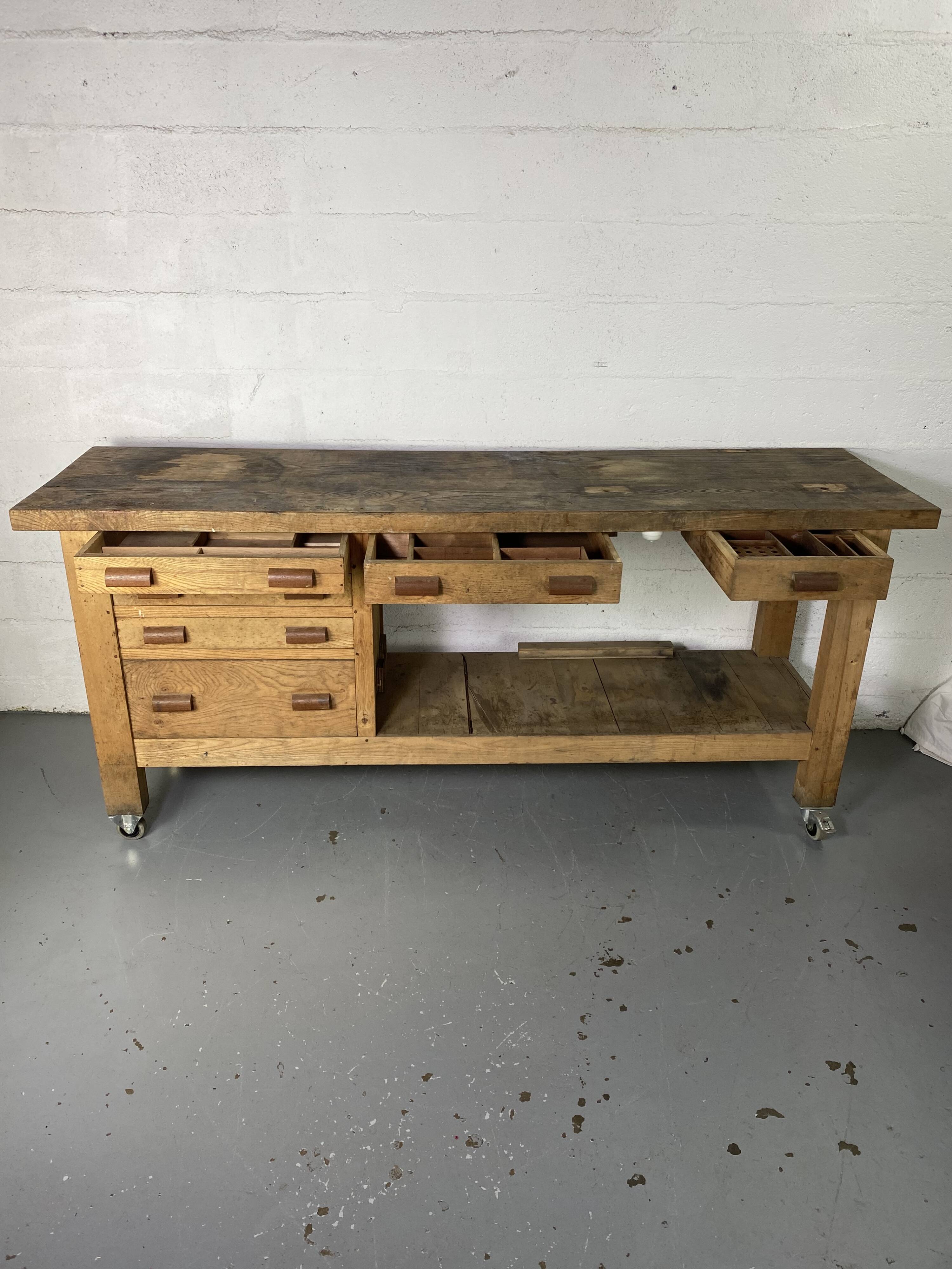 Workbench on wheels - 225 cm