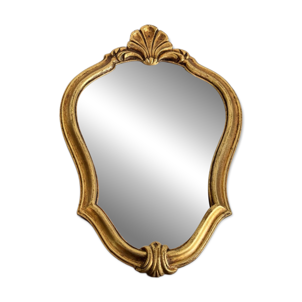 Miroir baroque en résine dorée Vintage