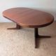 Round teak table with star base, 1960s, extendable.
