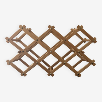 Vintage folding wooden bottle rack