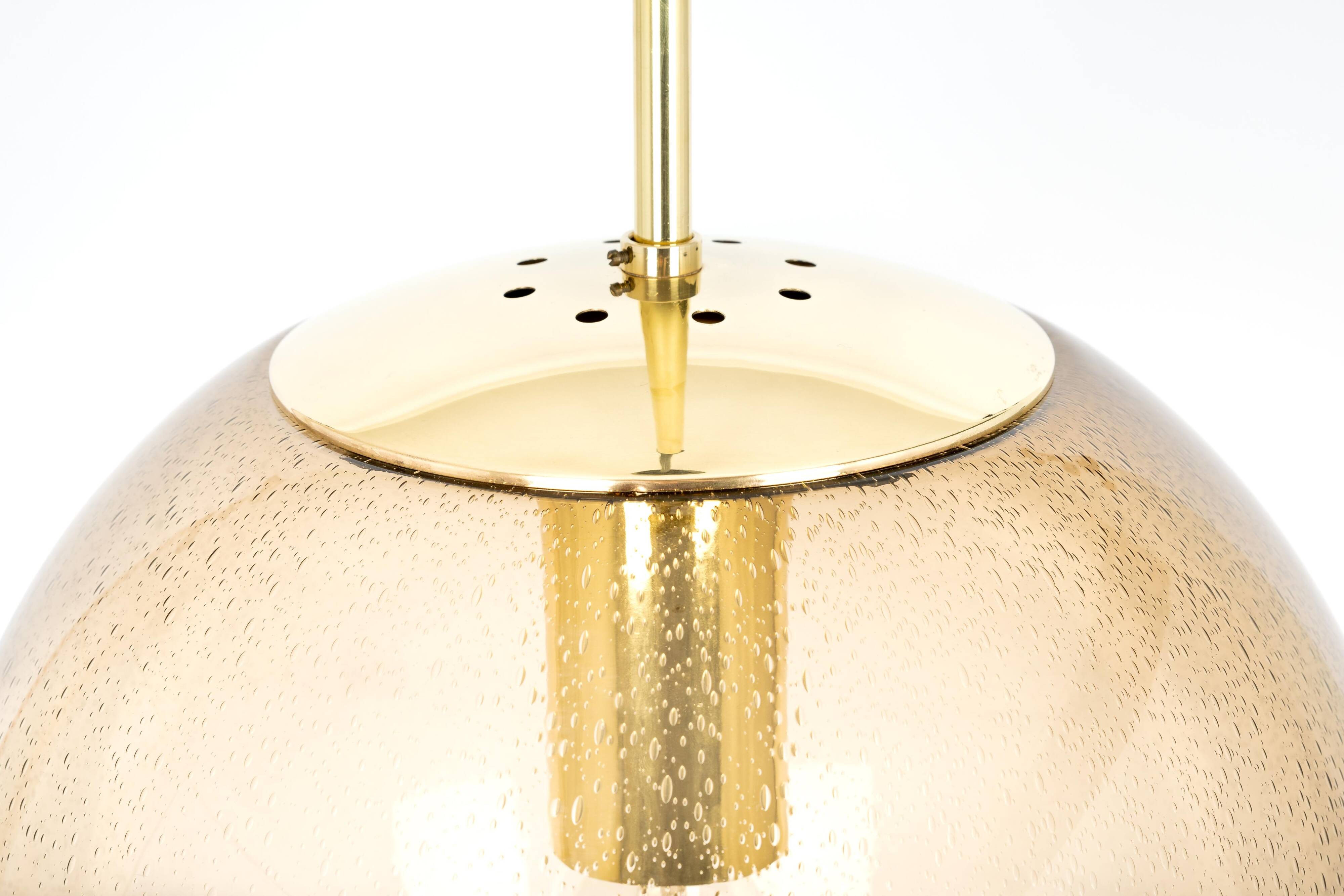 Lustre Limburg in brass with smoked glass ball, Germany, 1970s