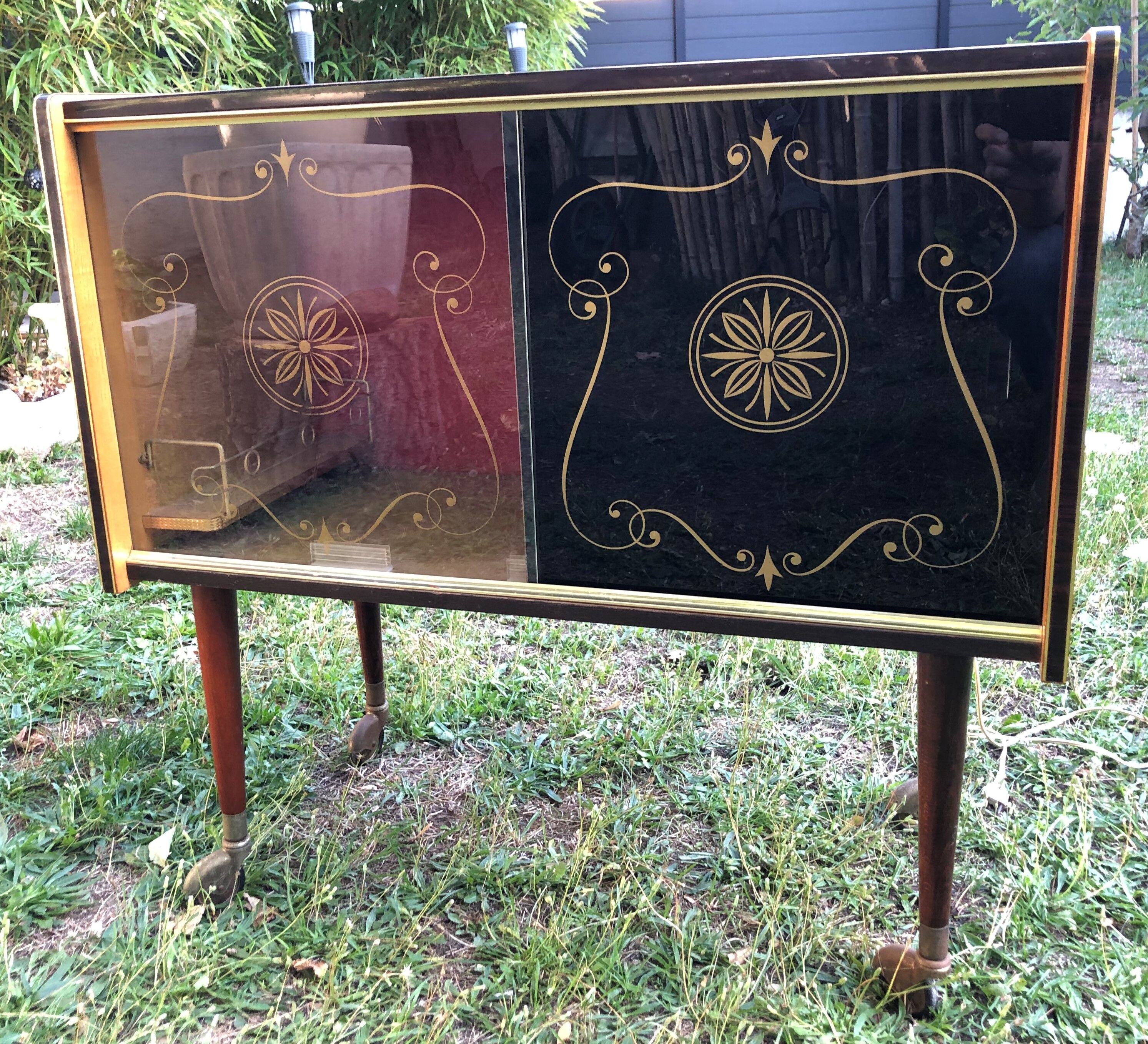 Vintage bar furniture formica with wheels 60's