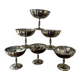 Vintage set of 6 finely engraved stainless steel bowls.