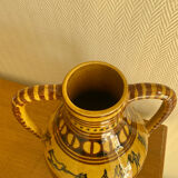 Large vintage ethnic vase with tribal decor