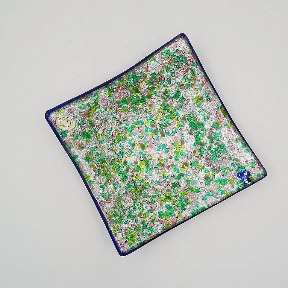 Vintage Square pocket emptier in Murano glass "TRE ARCHI"