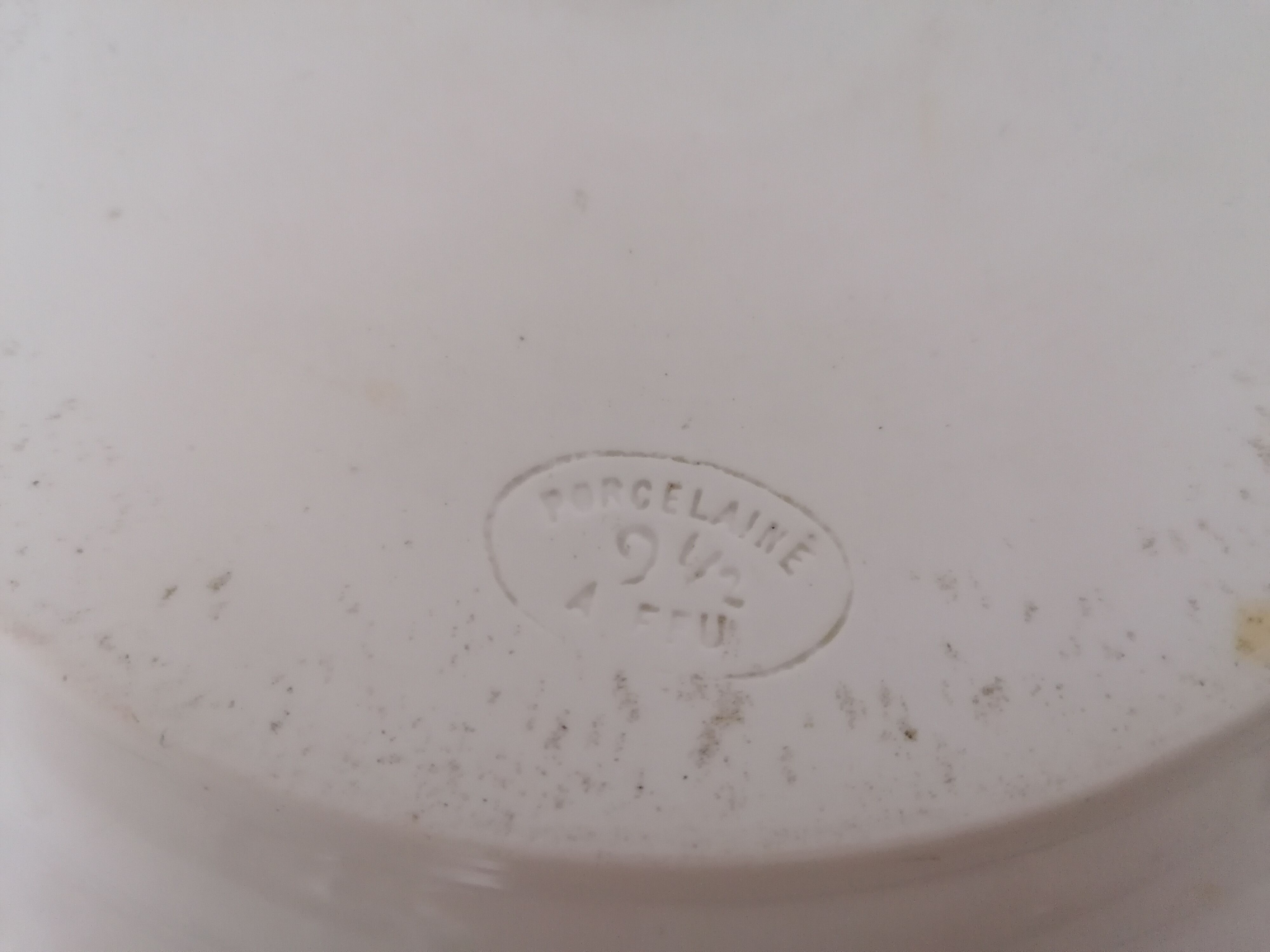 Round dish porcelain on fire