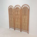 Italian rattan and wicker room divider 1960s