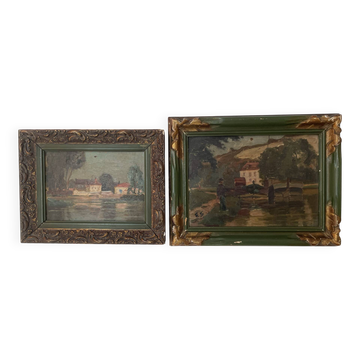 Pair of antique paintings