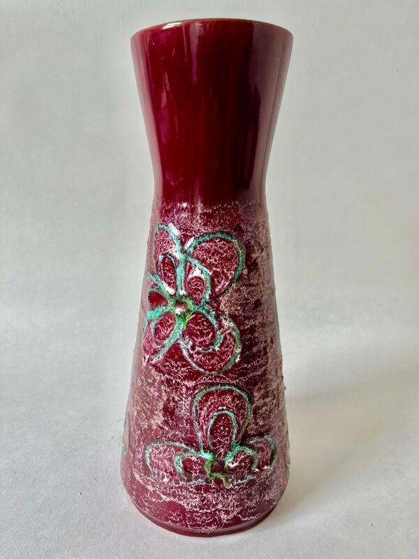 Grand vase Fat Lava Strehla DDR 1960 vintage