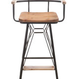 Bar chair made of iron and wood