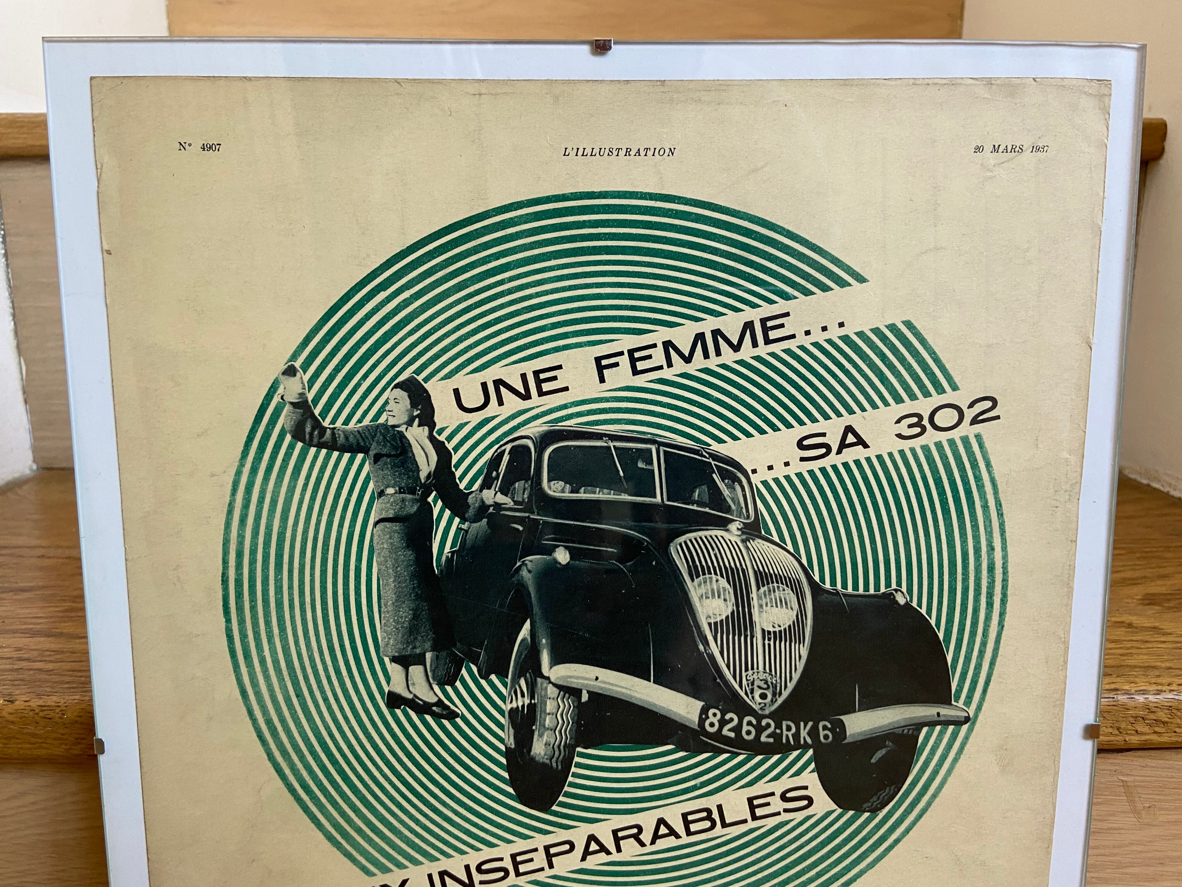 Affiche publicitaire Peugeot 20 mars 1937