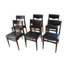 Set of 6 Scandinavian design chairs in vintage teak