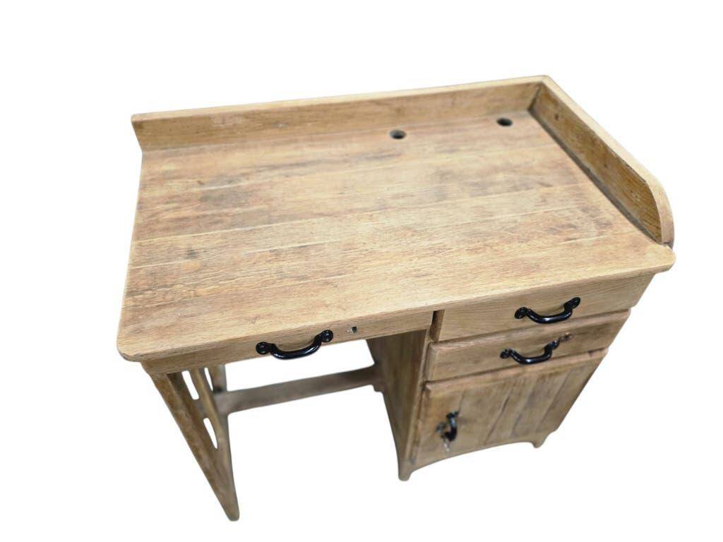 Vintage industrial wooden side table/desk