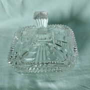 Cut glass sugar bowl