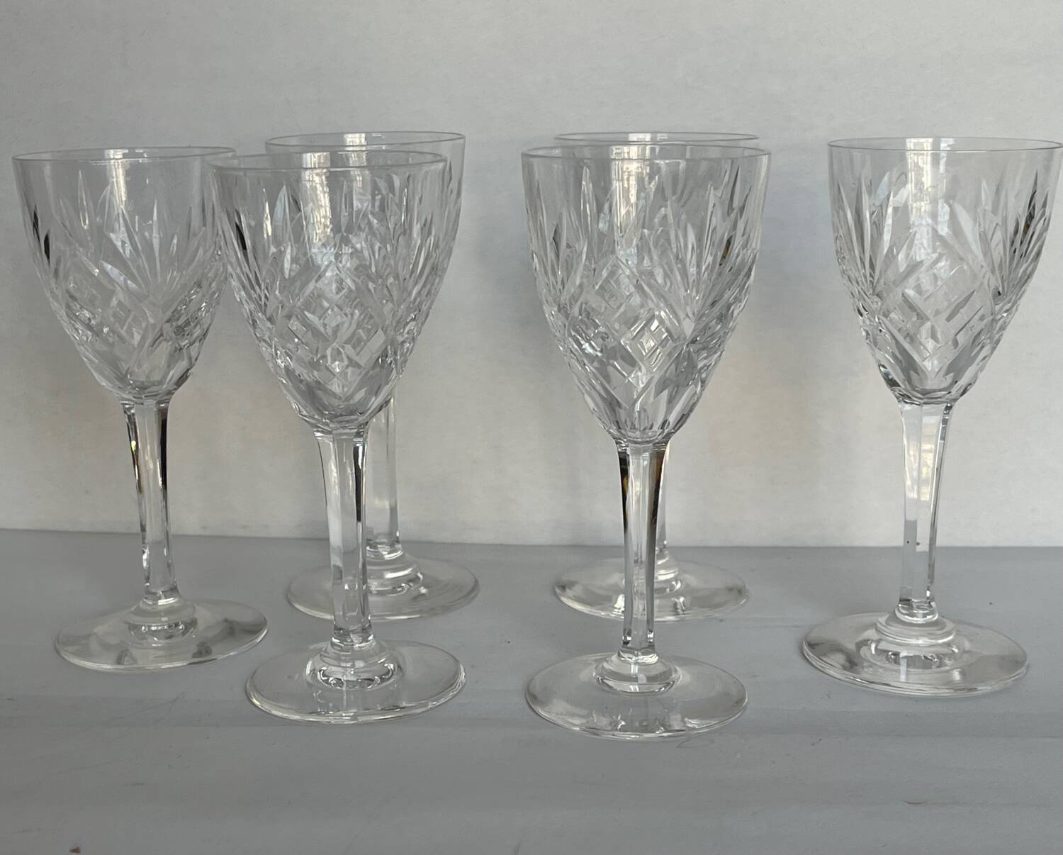 6 Saint Louis crystal red wine glasses