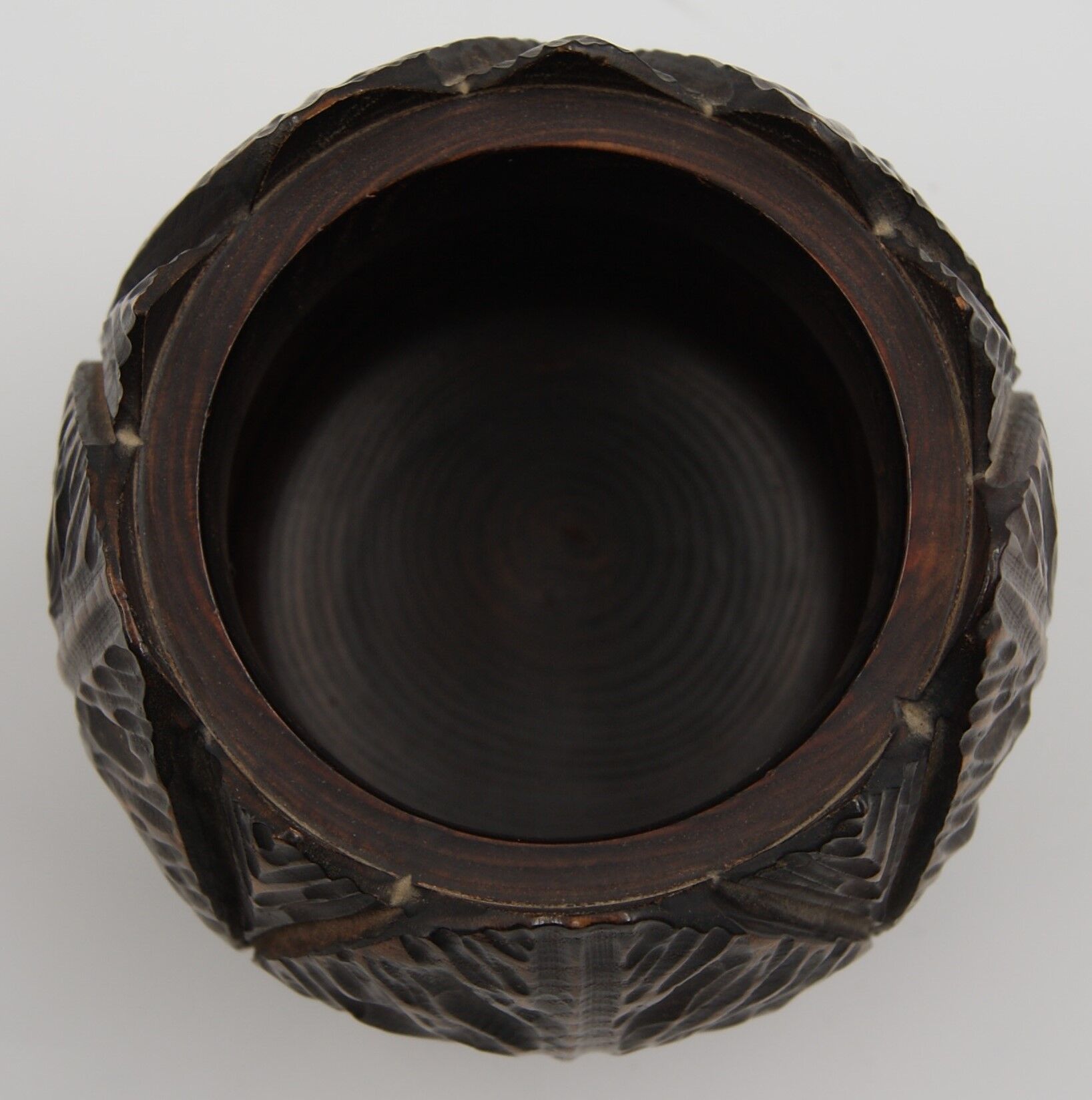 Box carved wood vintage foliage