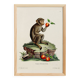 Poster about the macaque, based on an old engraving from 1774.