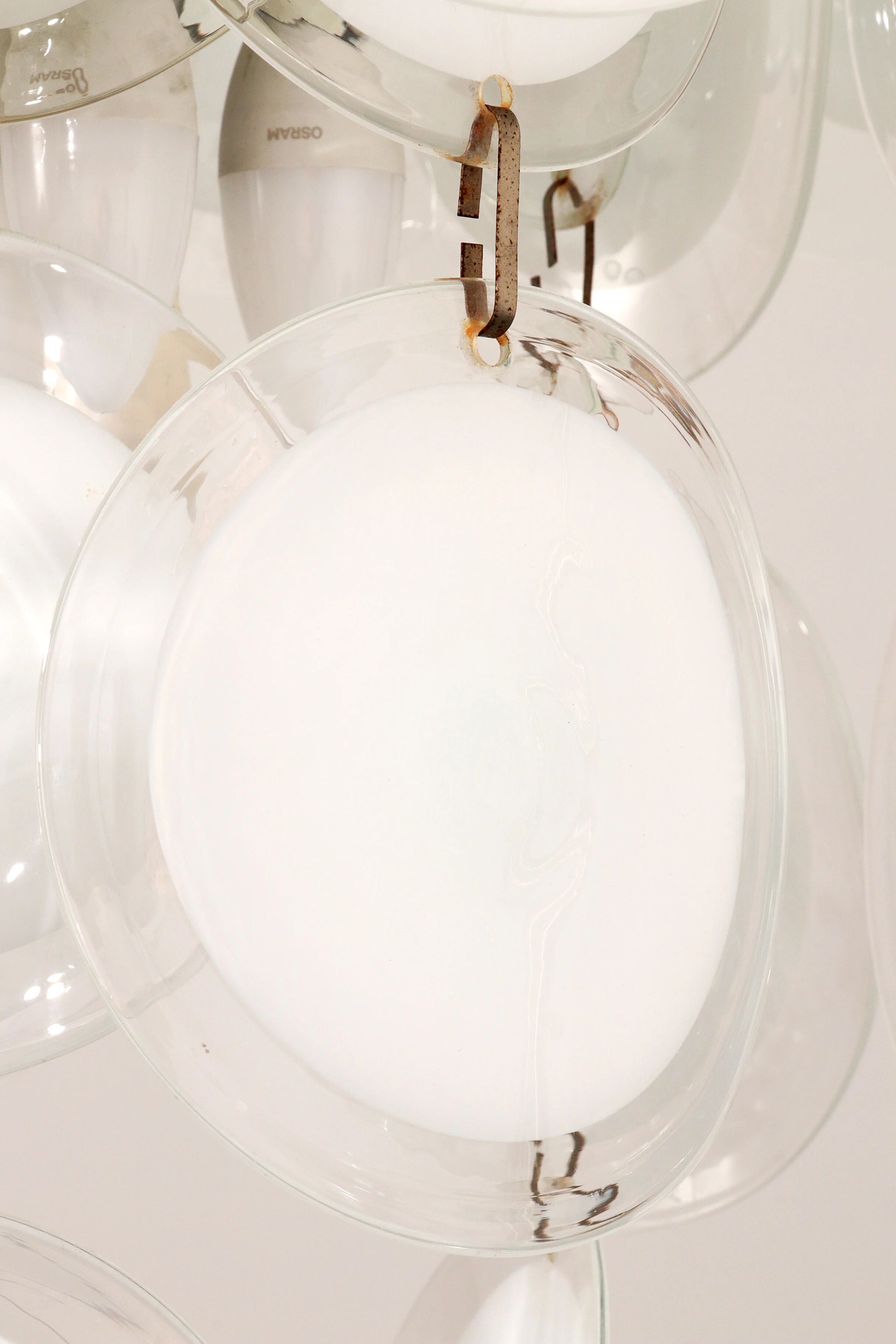 Italian mid-century Murano, Venetian glass disc chandelier by Vistosi