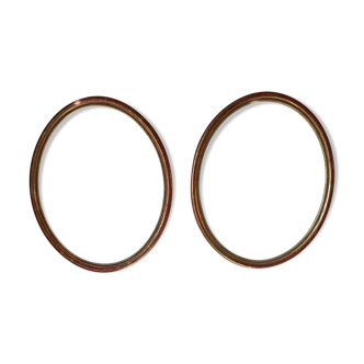 Pair of oval gilded frames Louis XVI style