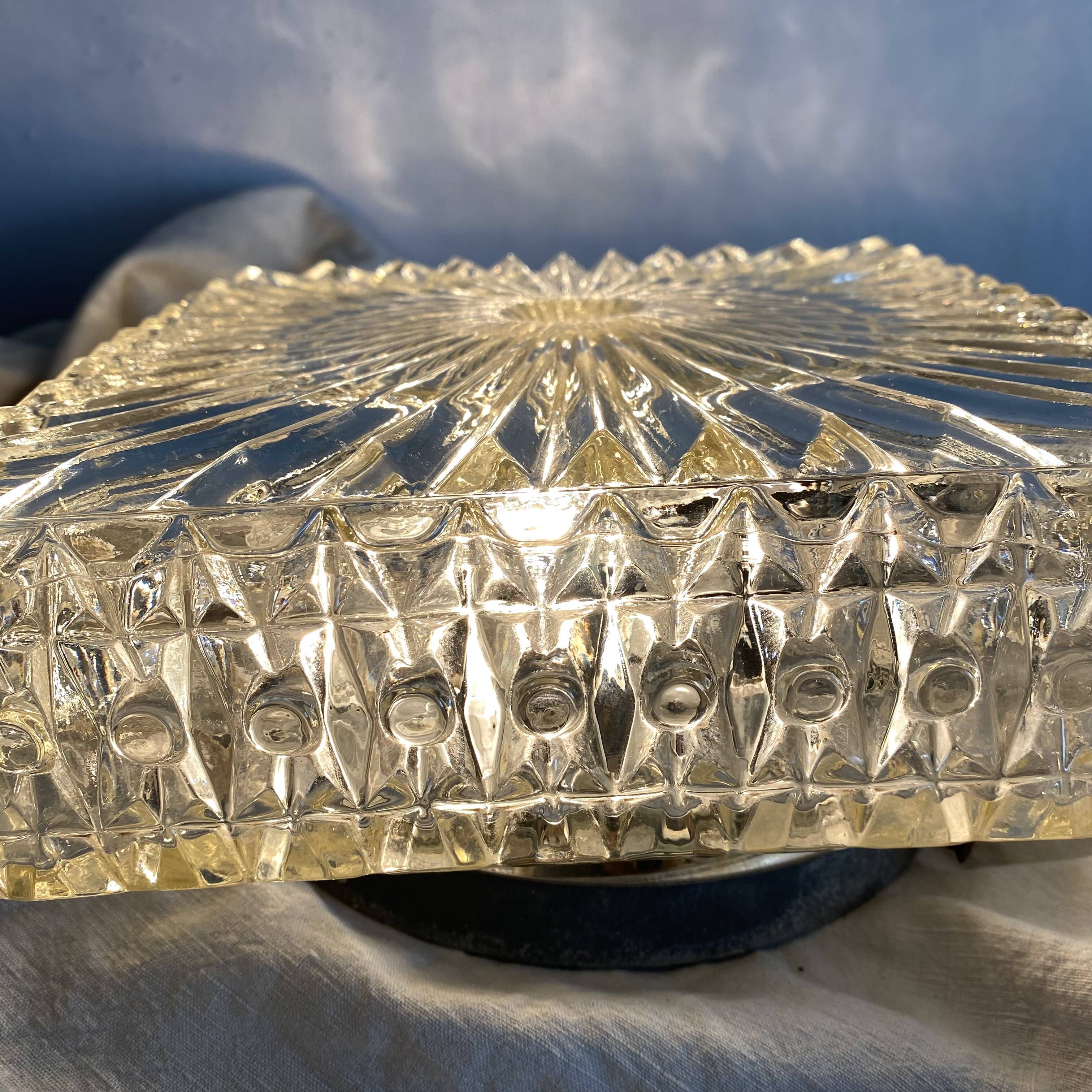 Vintage square glass ceiling light