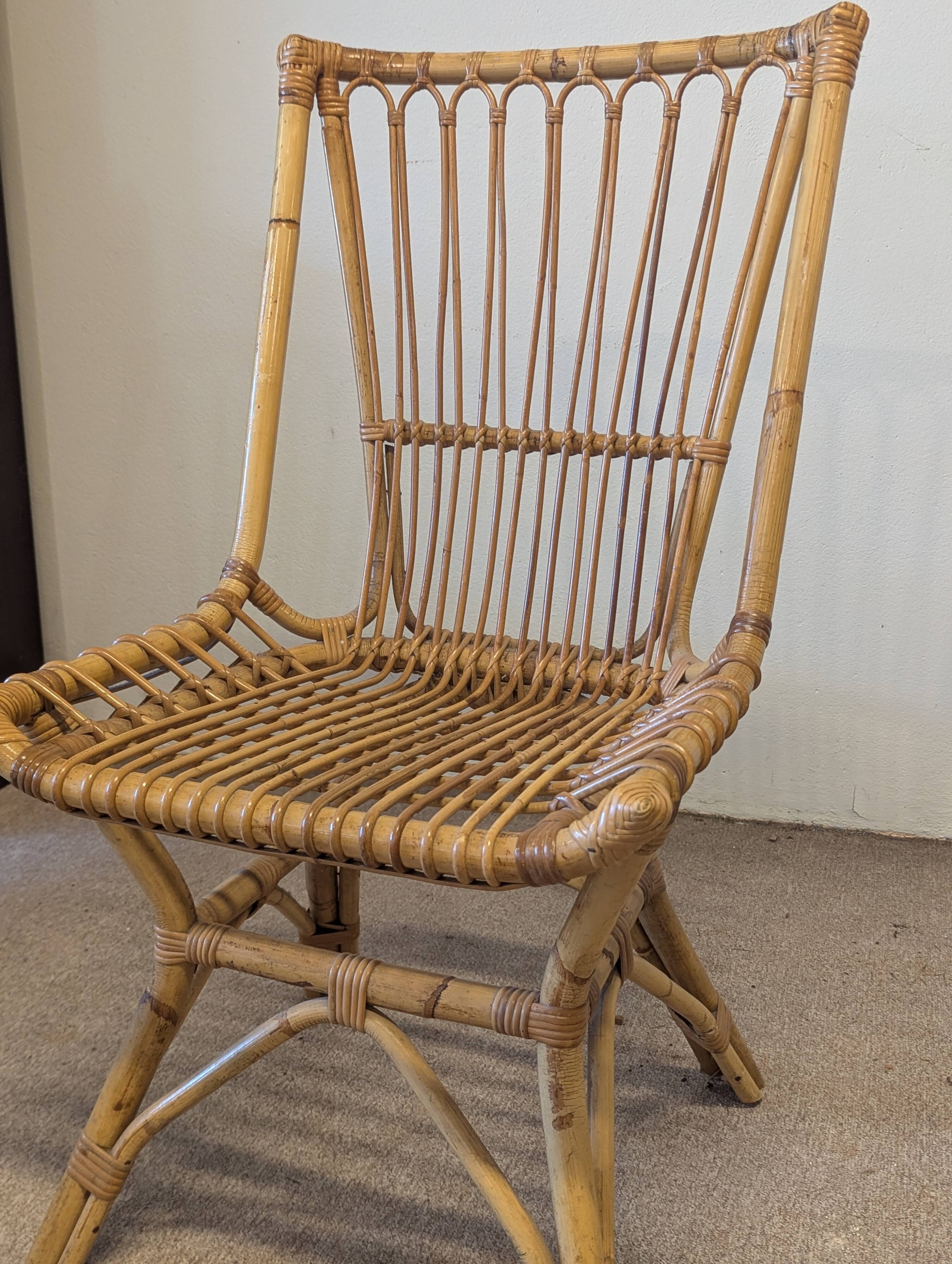 Pair of vintage rattan chairs – 1960s-1970s