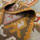 Antique Anatolian Kilim Rug, Turquoise Blue & Mustard Flatweave 141x93 cm