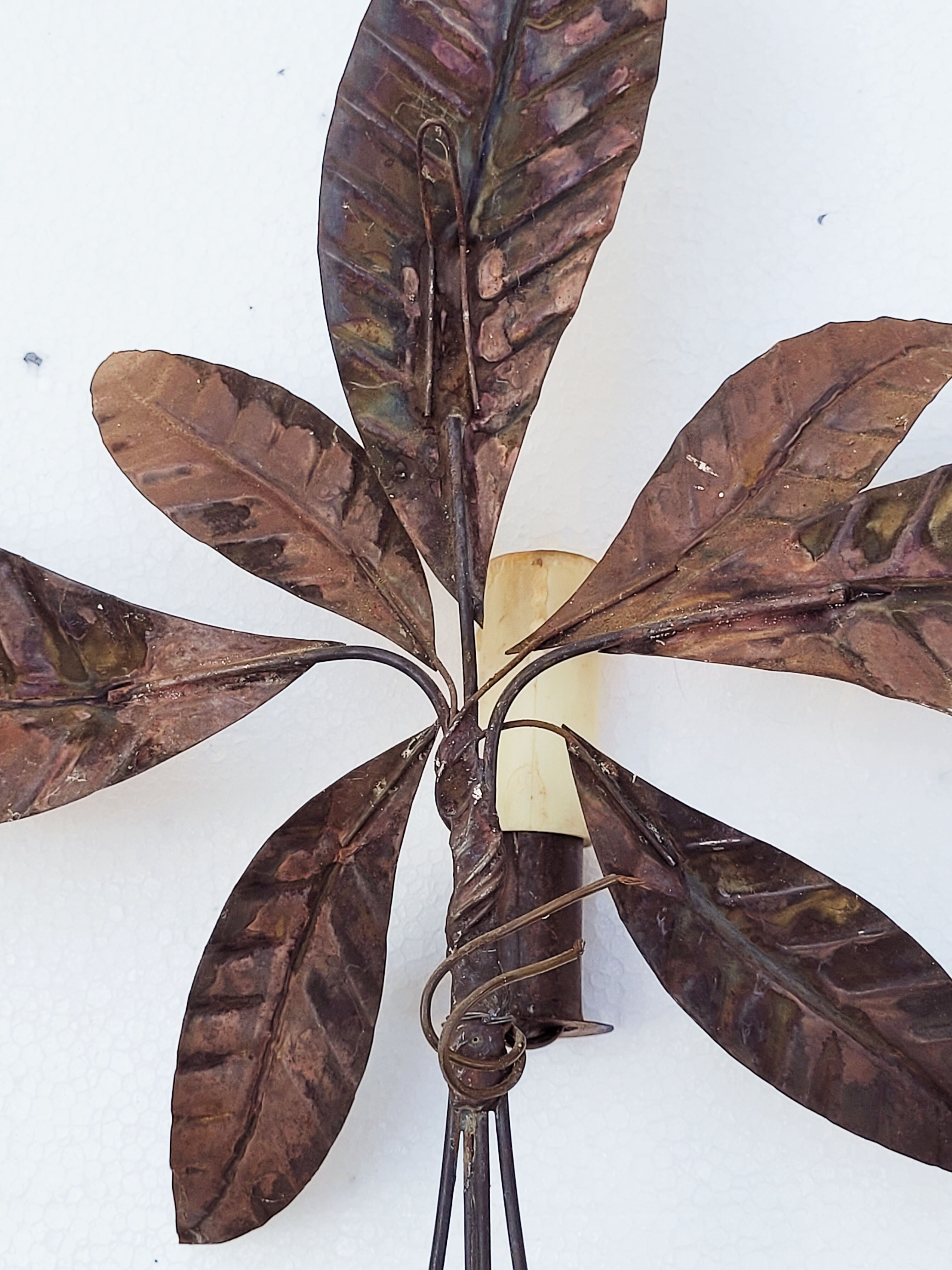 Pair of vintage metal sheets patinated around 1970'