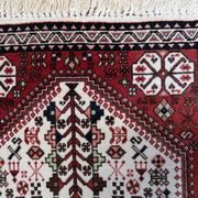 Handmade vintage Persian Gashkai rug 62cm x 105cm, 1960s