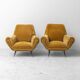 Pair of vintage velvet armchairs in Gigi Radice style – Italian design 1950s