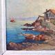Oil on panel, seascape, vintage, R.U Rinaldi
