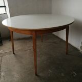 Vintage round table wood and formica