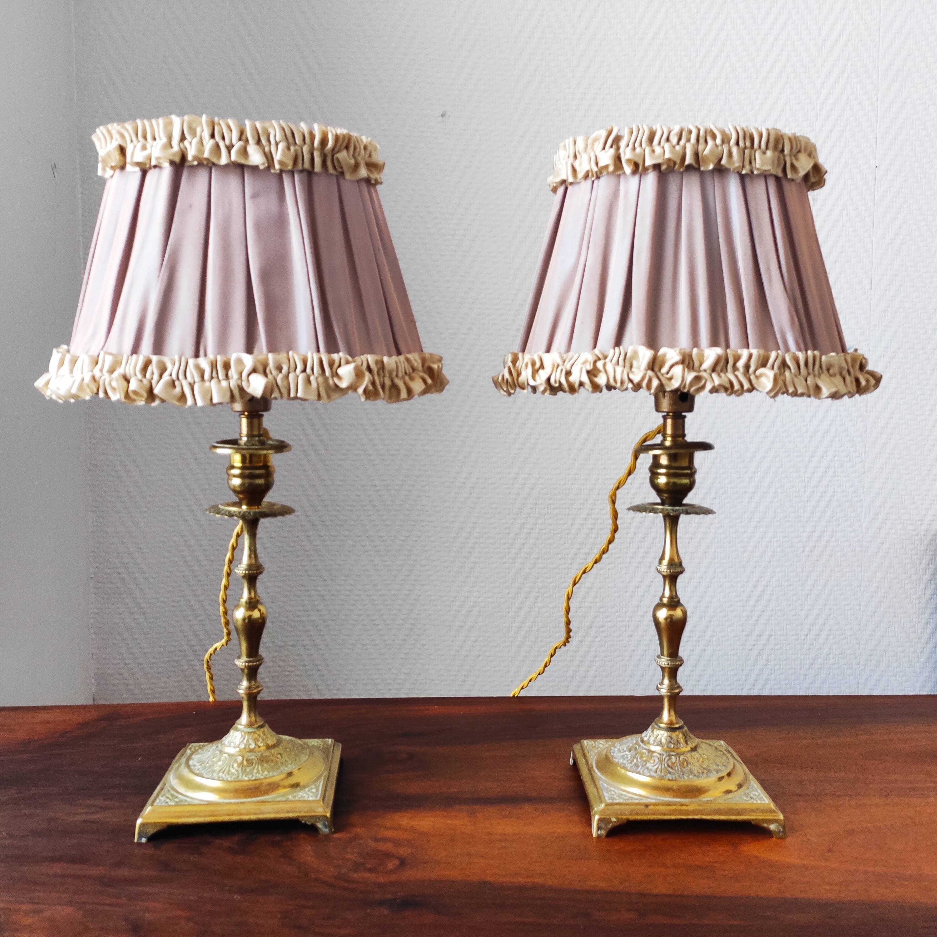 Pair of antique lamps