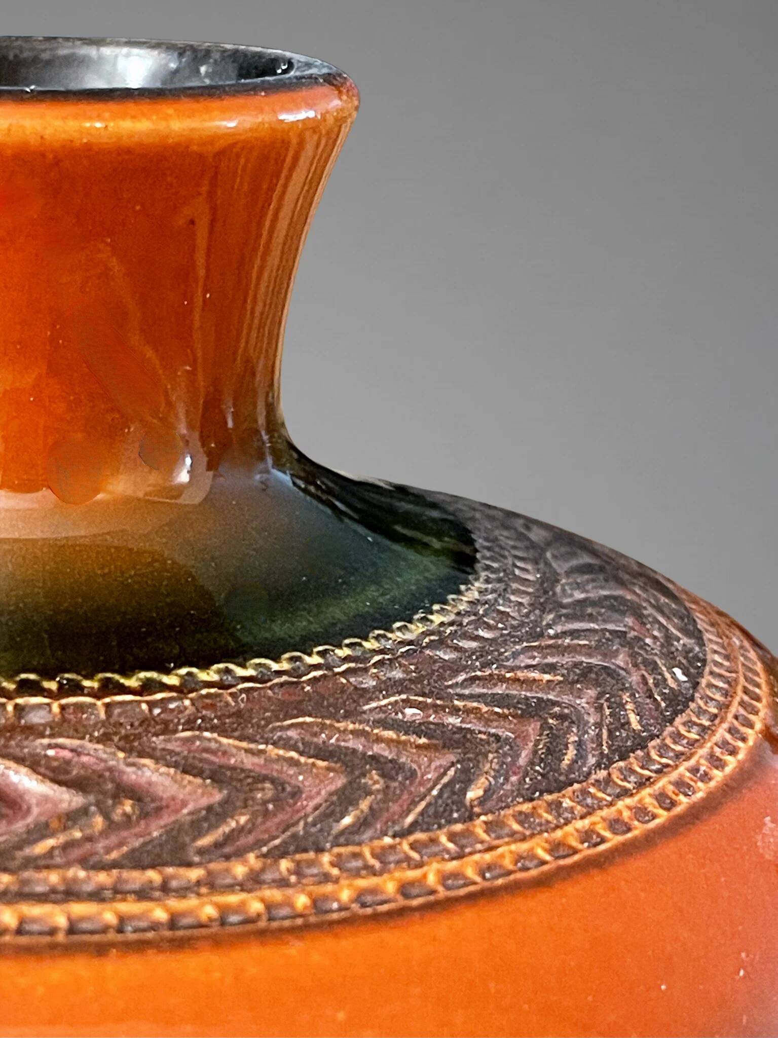 Vase Dümler & Breiden 174/15 West Germany in glazed ceramic – 1960s-70s – Brown and green gradient