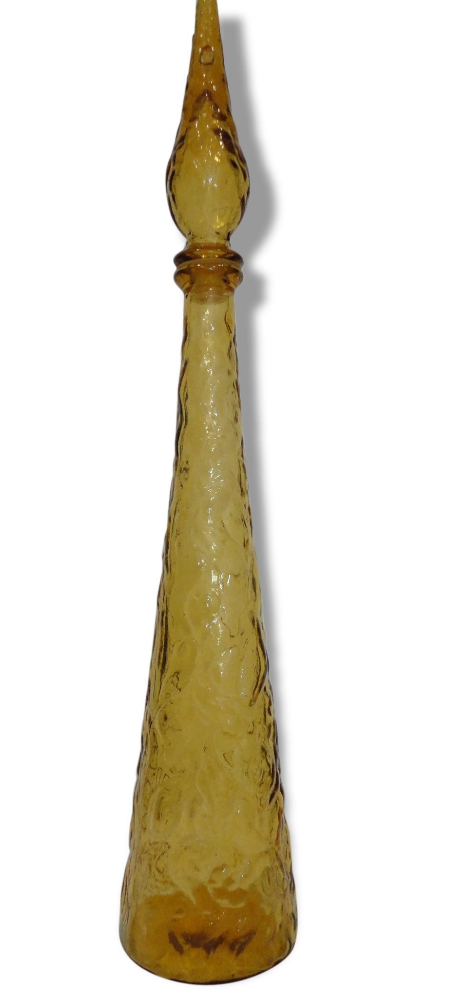 Italian "bumpy" yellow glass carafe