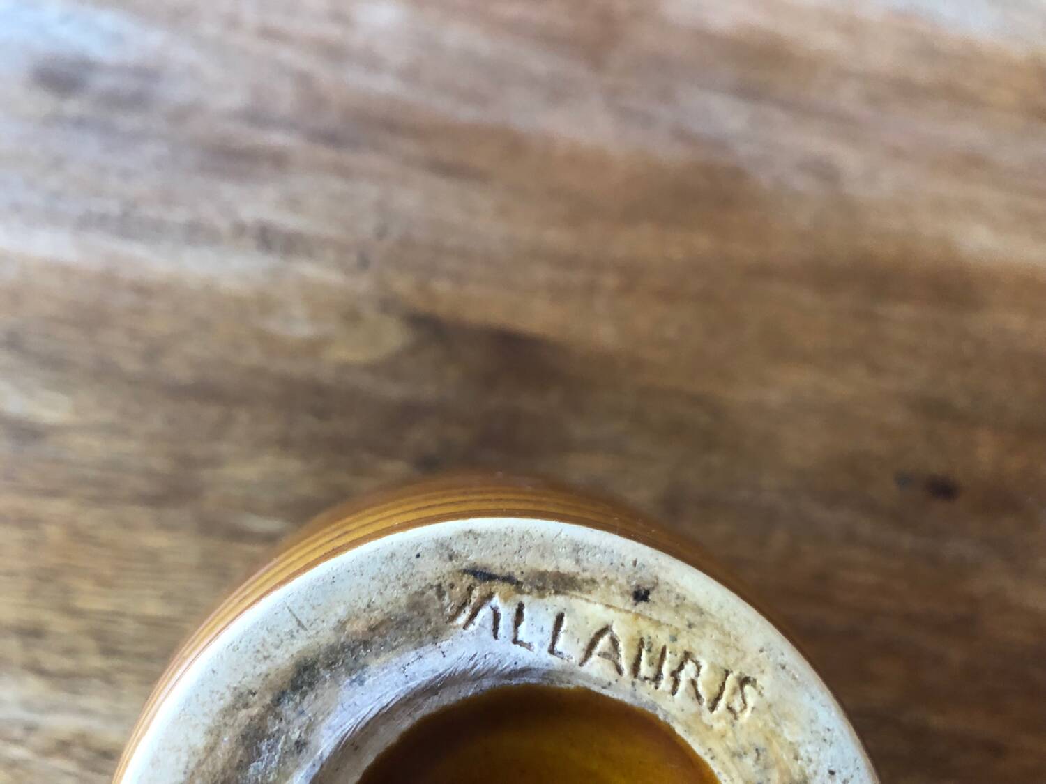 Vintage glazed stoneware vase from Vallauris